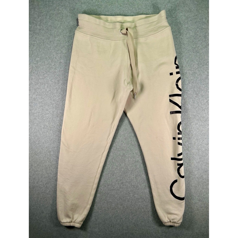 Stain* Calvin Klein Performance Jogger Women S Beige Logo Drawstring Pocket